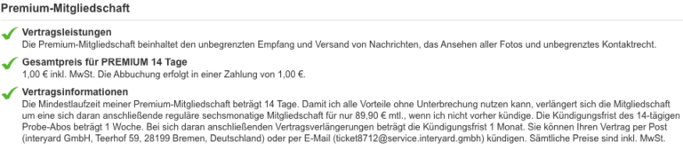 Darstellung der automatischen Verlängerung bei interyard GmbH