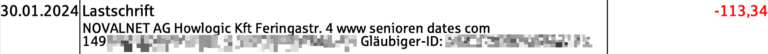 Novalnet AG Abbuchung